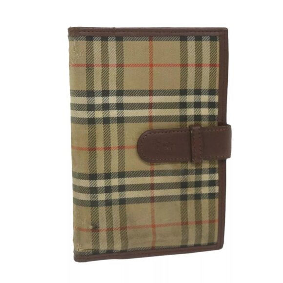 BURBERRY Nova Check Agenda Day Planner Cover Nylon Canvas Beige Auth - Picture 1 of 16